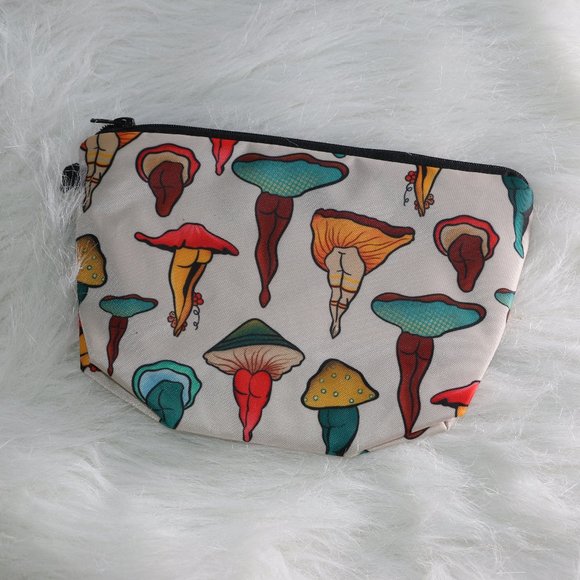 Handbags - Mushroom Lady Legs Pattern Makeup Bag - NWT